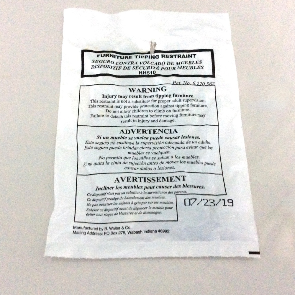 Furniture Tipping Restraint by B. Walter & Co. [CHILD SAFETY]